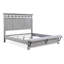 1pièce lit de style contemporain gris avec finition grège doux et grain de bois naturel pour banc de grand lit.-480450630