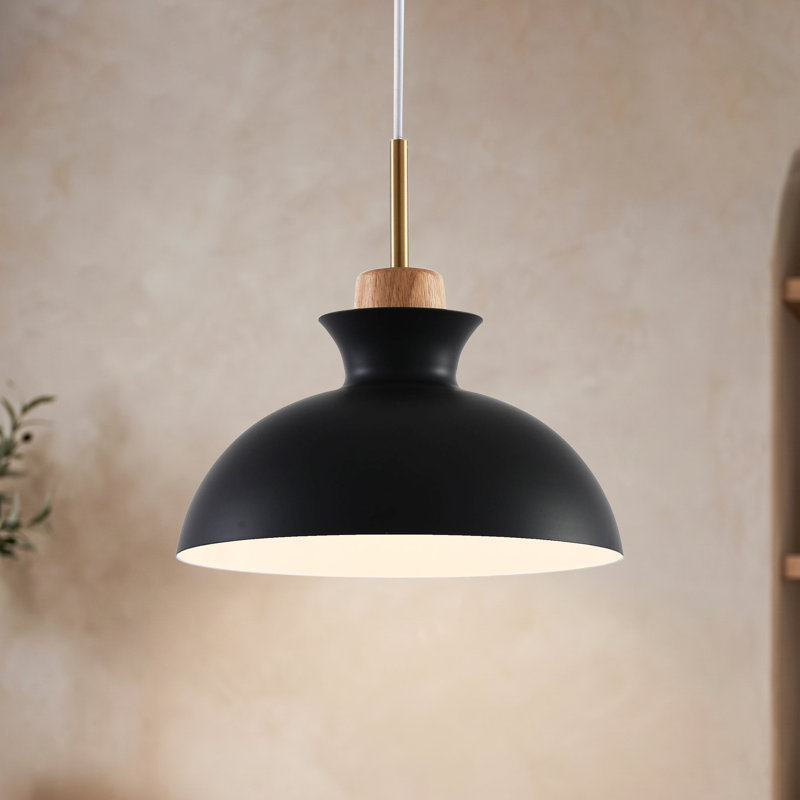 1 - Light Single Pendant, Black