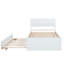 Lit simple moderne avec lit gigogne blanc crème et tête de lit ultrabrillante pour chambre à coucher-1046590748