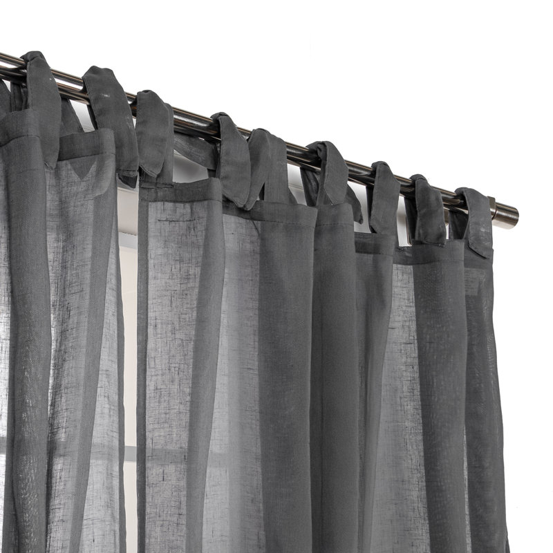 Paire de rideaux semi-transparents avec passants Elyse One Allium Way®, Gris foncé, L 58 po x L 96 po