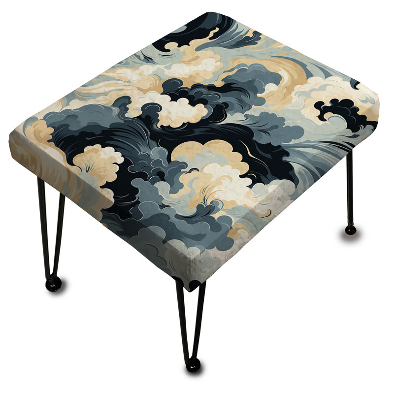 Victorian Stealth Waves - Abstract Rectangle Ottoman