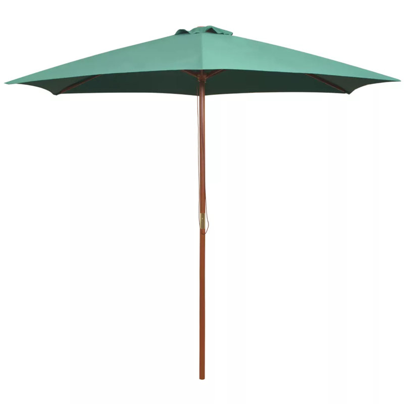 Garden Parasol 270x270 cm Wooden Pole, Green