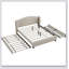 Lit plateforme tapissier avec tête de lit à oreilles, gigogne simple et 2 tiroirs-690096472