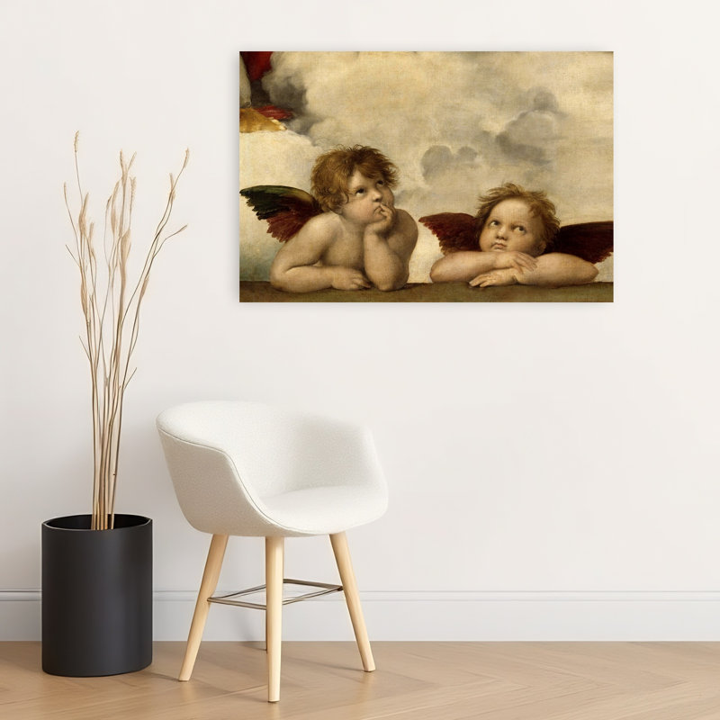 Les deux anges, reproduction d'art classique classique de paysage naturel, H 24 po x l 36 po