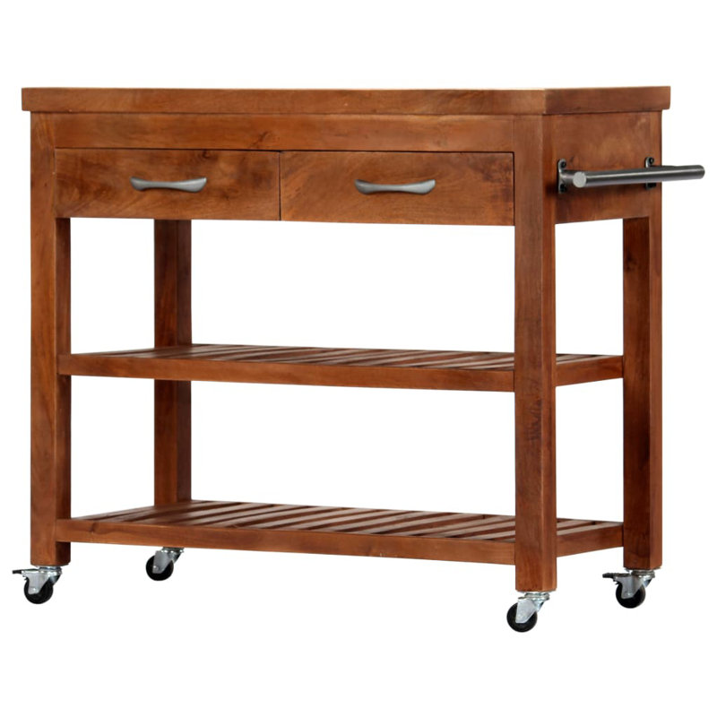 18.9 " W Kitchen Cart with Acacia Solid Wood Top