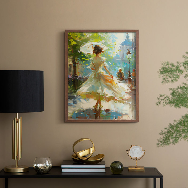WOMEN-CCXCV - Reproduction d'art encadrée de qualité supérieure - prête à être accrochée, H 28 po x l 22 po, Noyer