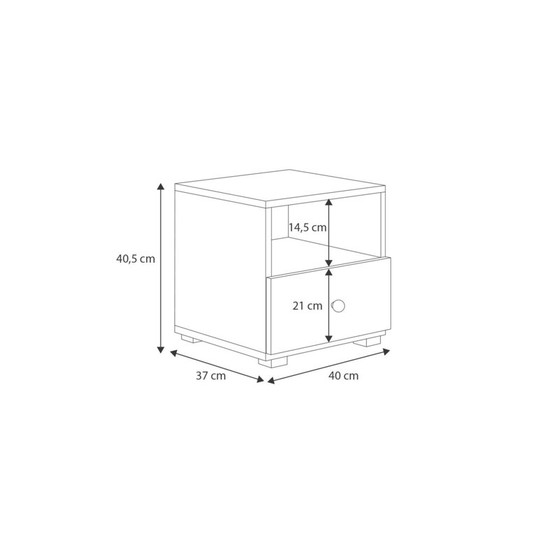 40cm W Manufactured Wood Bedside Table