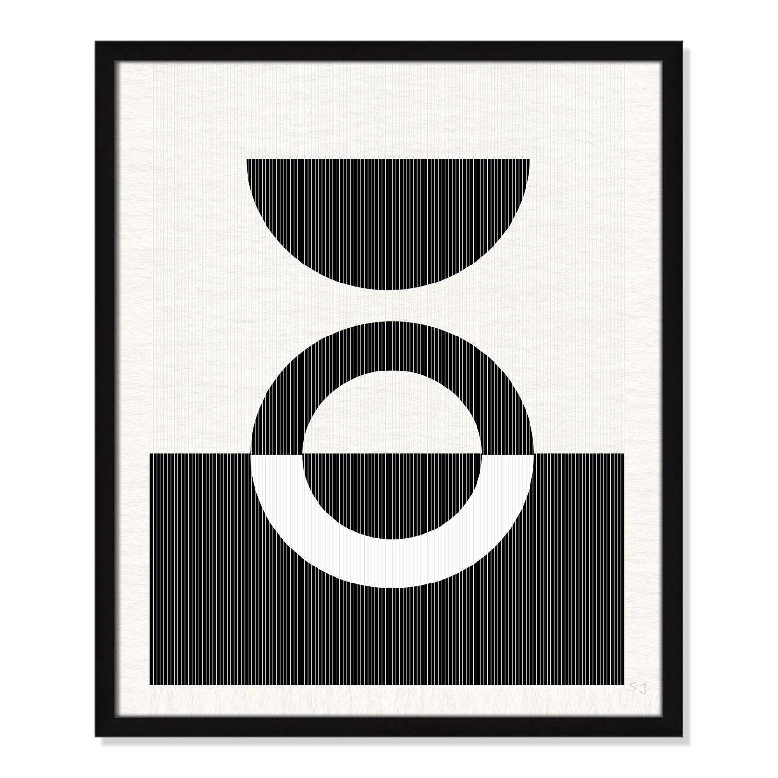 Eclipse III, 25.5" H x 21.5" W x 0.75" D, Satin Black Framed