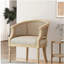 Chaise décorative en bois d'hévéa beige naturel