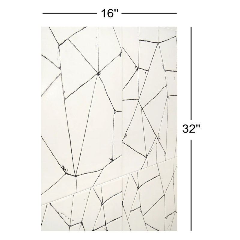 Carrelage mural en porcelaine 16 po x 32 po Fissure (10,32 pieds carrés / caisse), Blanc