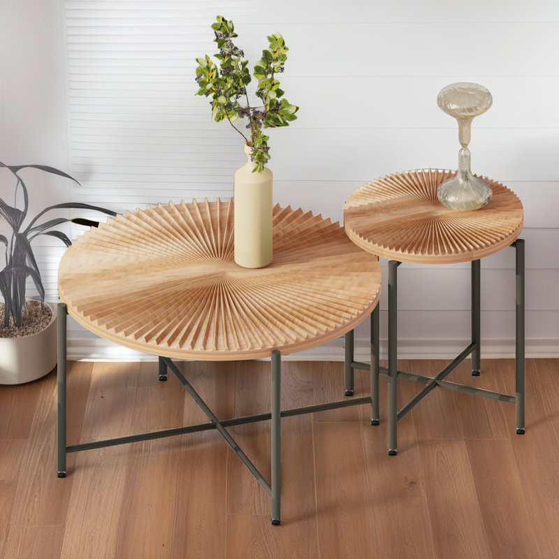 Ensemble de tables basses 31,4 po, Bois naturel