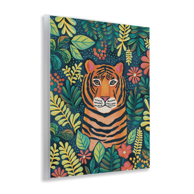 Exotic Leaf Pattern Tiger Wall Plaque, design by Lisa R Dumm