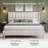 Begie Linen Upholstered Bed With USB Charging, Solid Wood Slats & Metal Frame-309232652