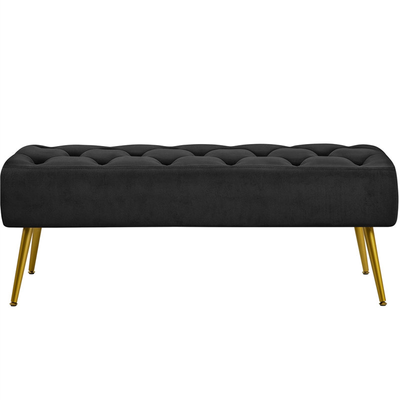 Italee Modern Upholstered Bedroom Bench, Black