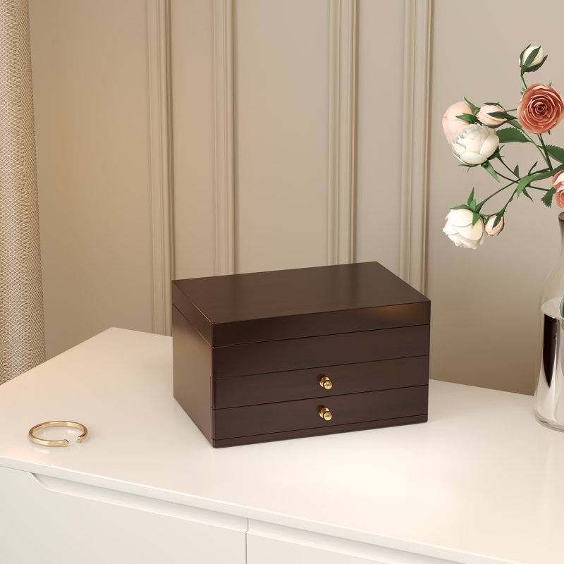 Bamboo Jewellery Box + Drawers