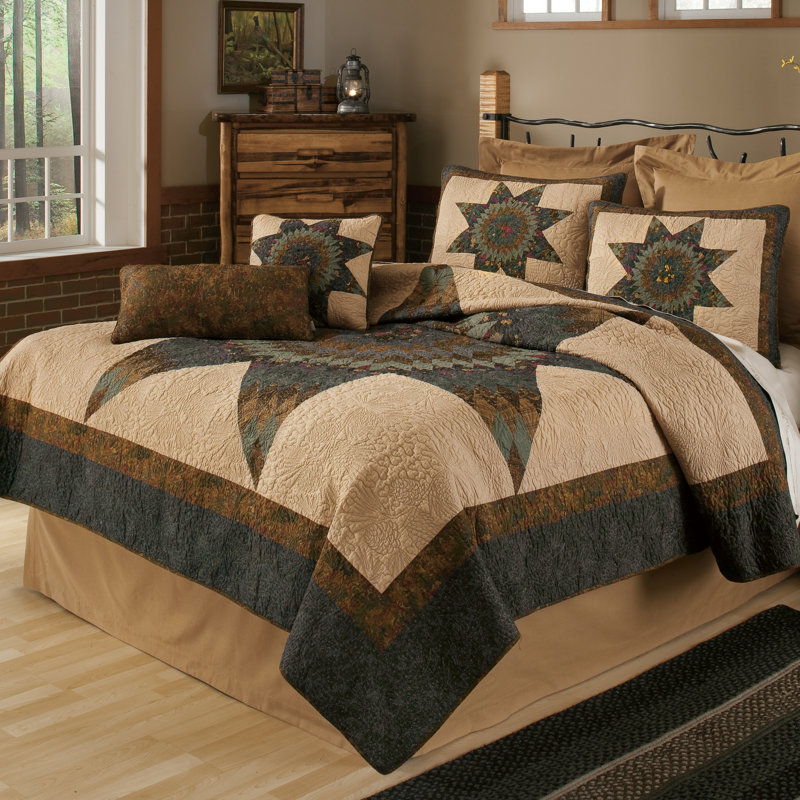 Forest Star Patchwork Cotton and Polyester Standard Sham