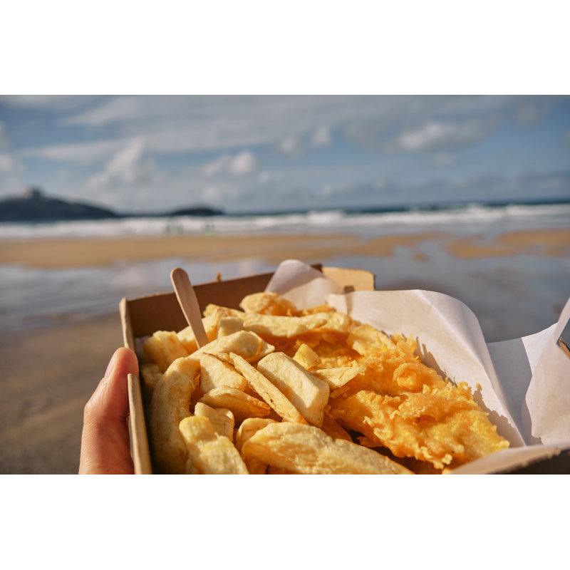 Box Of Fish And Chips by Creacart - No Frame Art Prints on Canvas, 20cm H x 30cm W