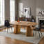 Ensemble de salle à manger 5 pièces de style Mid-Century moderne avec plateau en panneau de fibres à densité moyenne et piédestal en métal, 4 chaises-763385563
