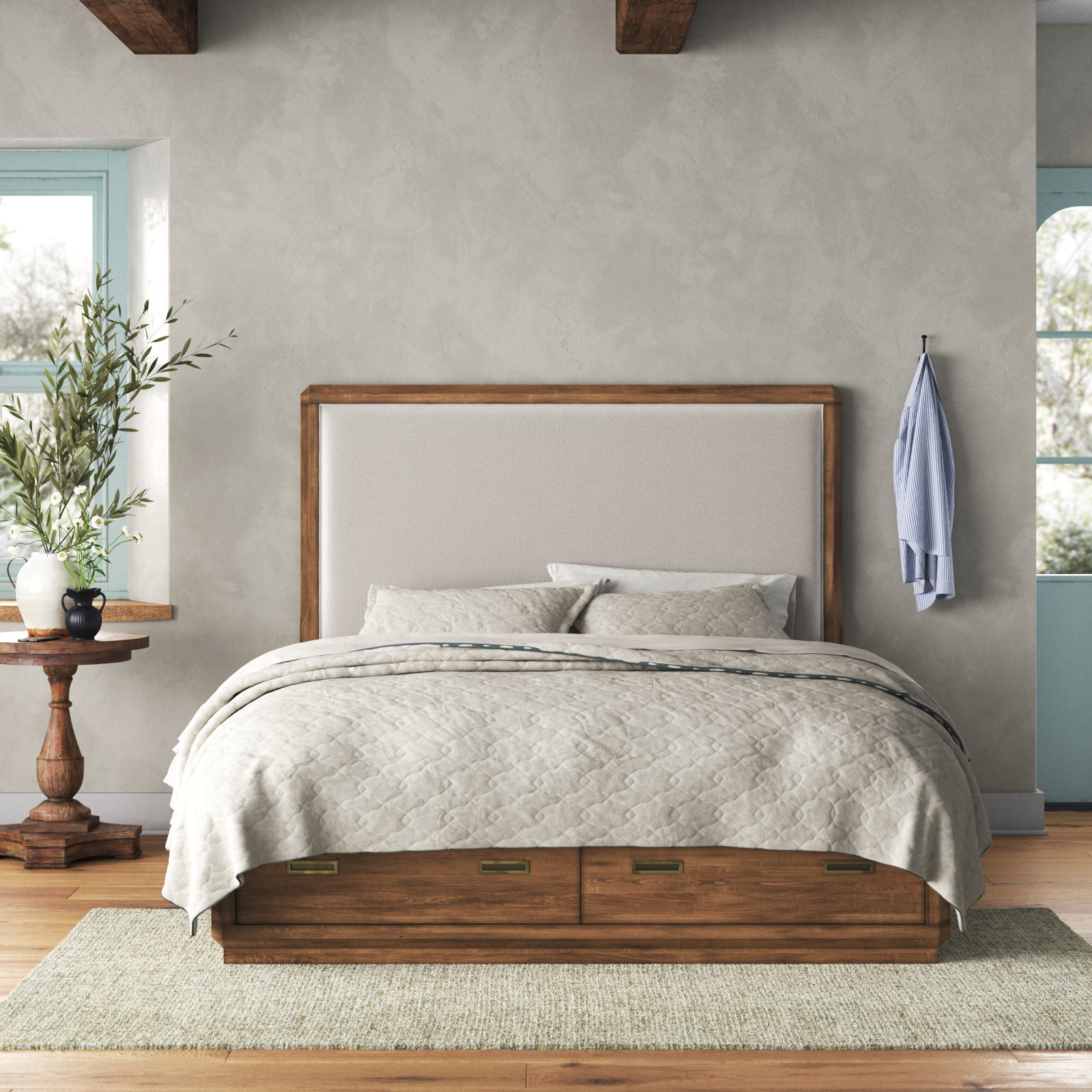 Upholstered Storage Bed, Queen