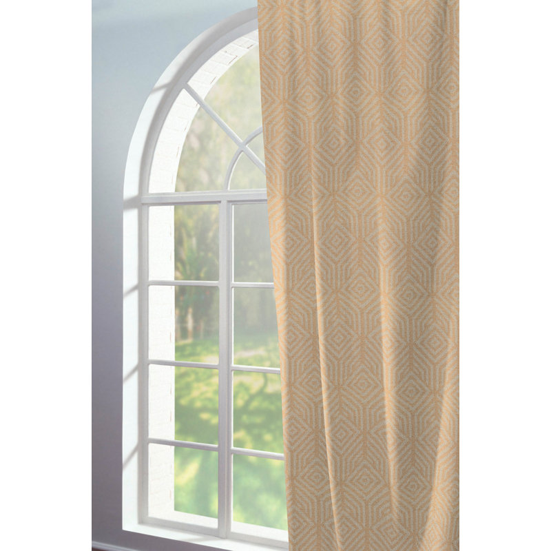 Caleigh Easy Diamond Slot Top Opaque Curtain, 145 W x 145 D cm, Bisque/Wheat