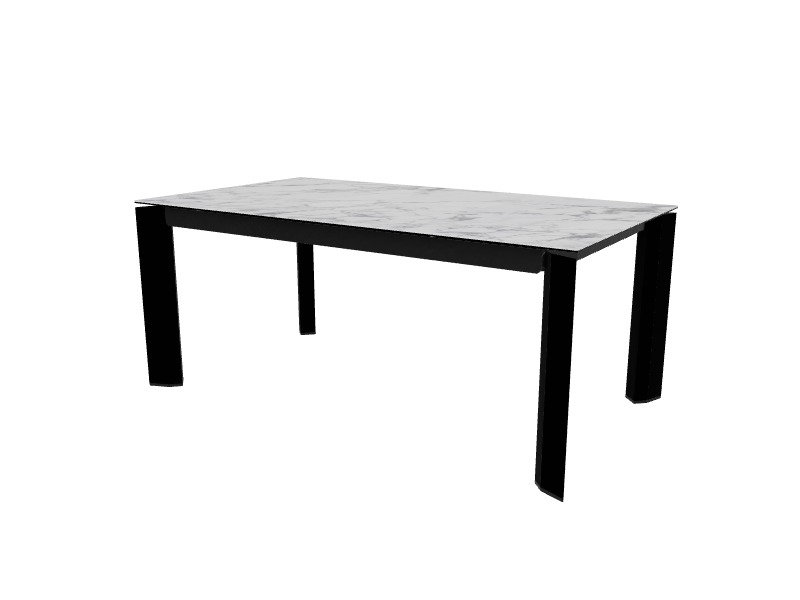 Delta Extendable Tables, White Marble, Matt Bronze