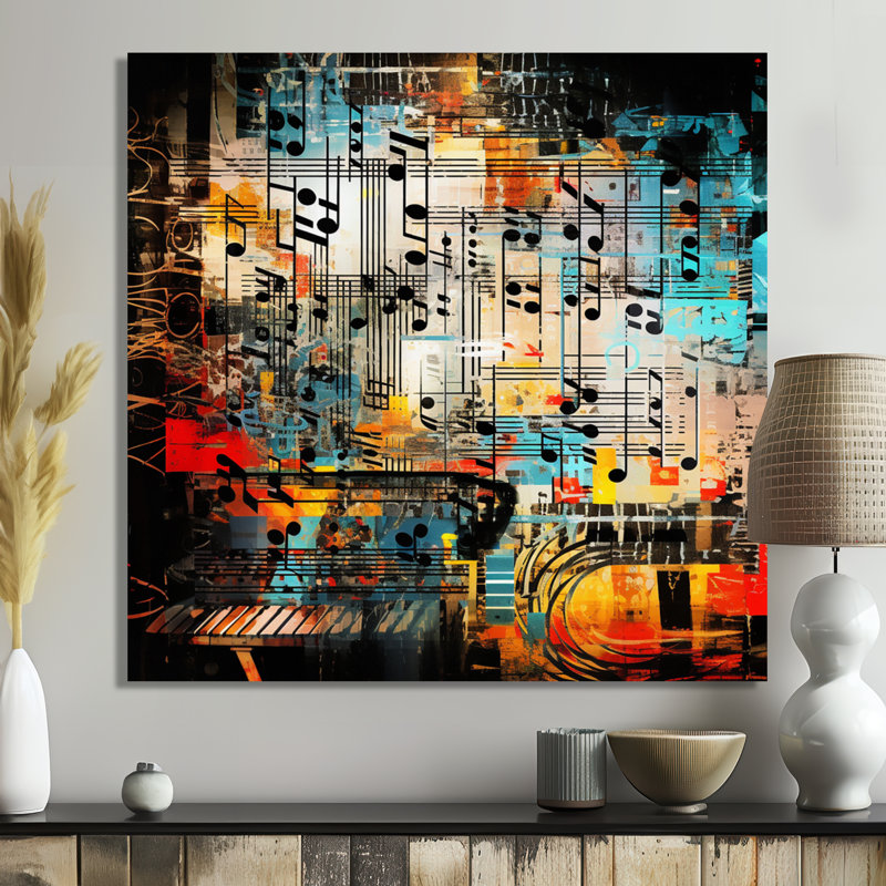 Vintage Collage Musical Scores - Music Wall Art, Toile tendue, H 36 po x l 36 po x P 1,5 po