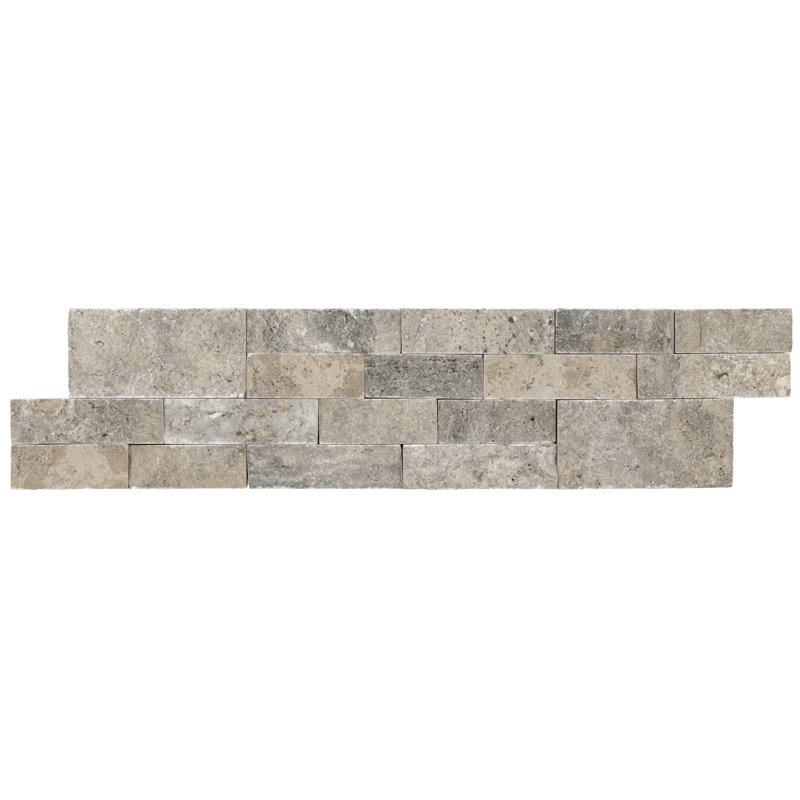 Stonecrest 6 in. x 24 in. Split Face Natural Stone Ledger Panel Wall Tile, Argento Way