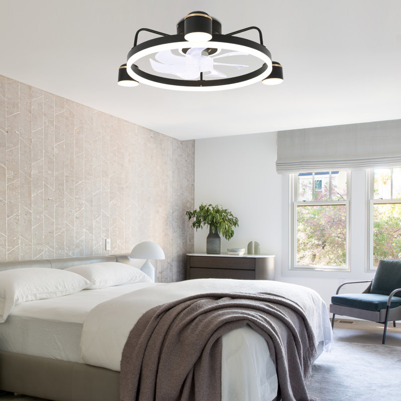 Ventilateur de plafond à intensité variable 28 po avec lumières DEL et télécommande Flyn