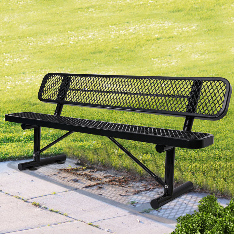 Banc d'extérieur en acier avec dossier