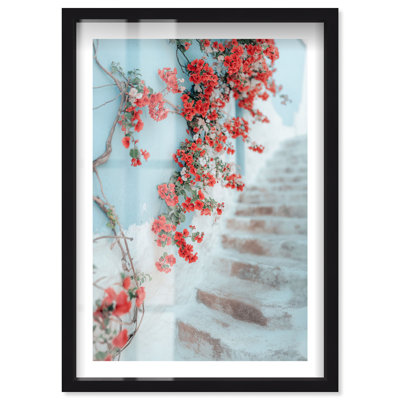 Cyan Leaf Rise Shadowbox Print Travel Art Prints by Notoriart