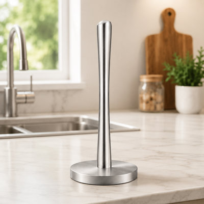 Porte-essuie-tout autoportant en acier inoxydable Lunavo Series pour comptoir de cuisine