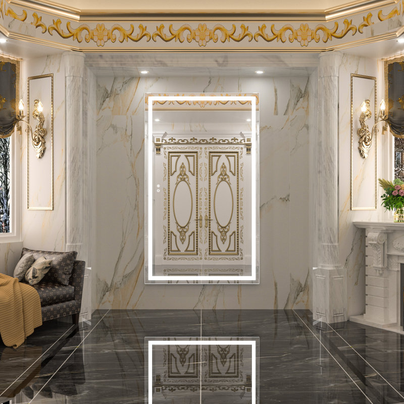 Miroir de salle de bain Lashaunte, Rectangle, 36 po x 60 po