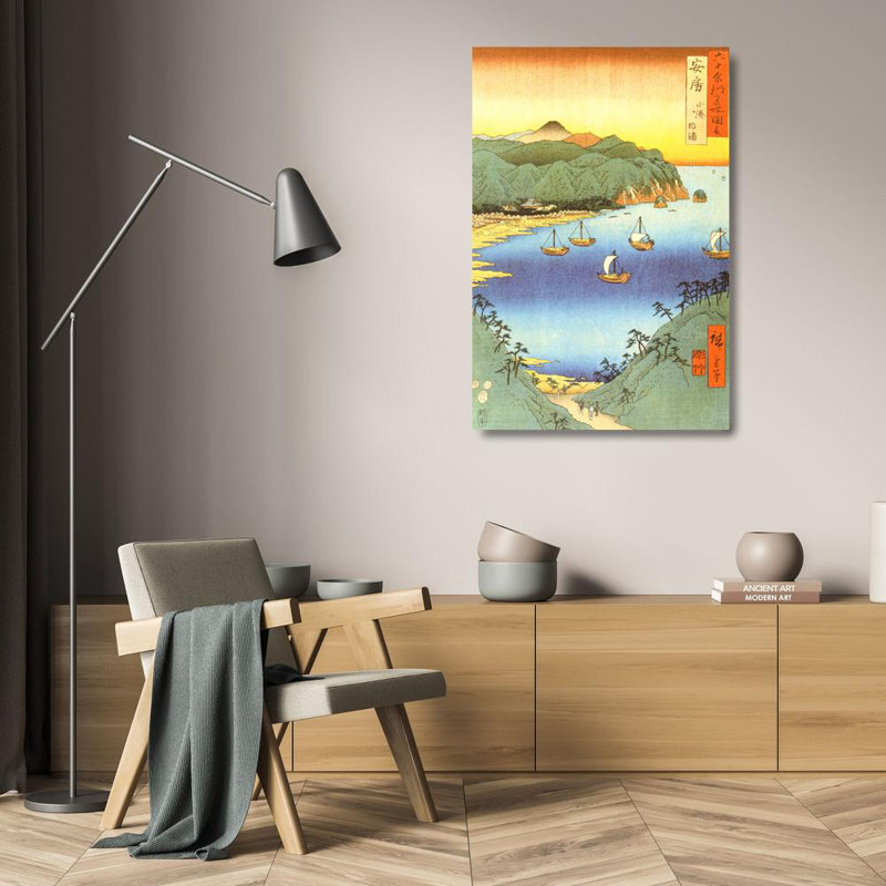 Le petit port et l'inlet à Awa, H 24 po x l 16 po