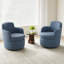 Fauteuil demi-tonneau pivotant à 360 ° Modern, fauteuil d'appoint Boucle, canapé simple rembourré-130830824