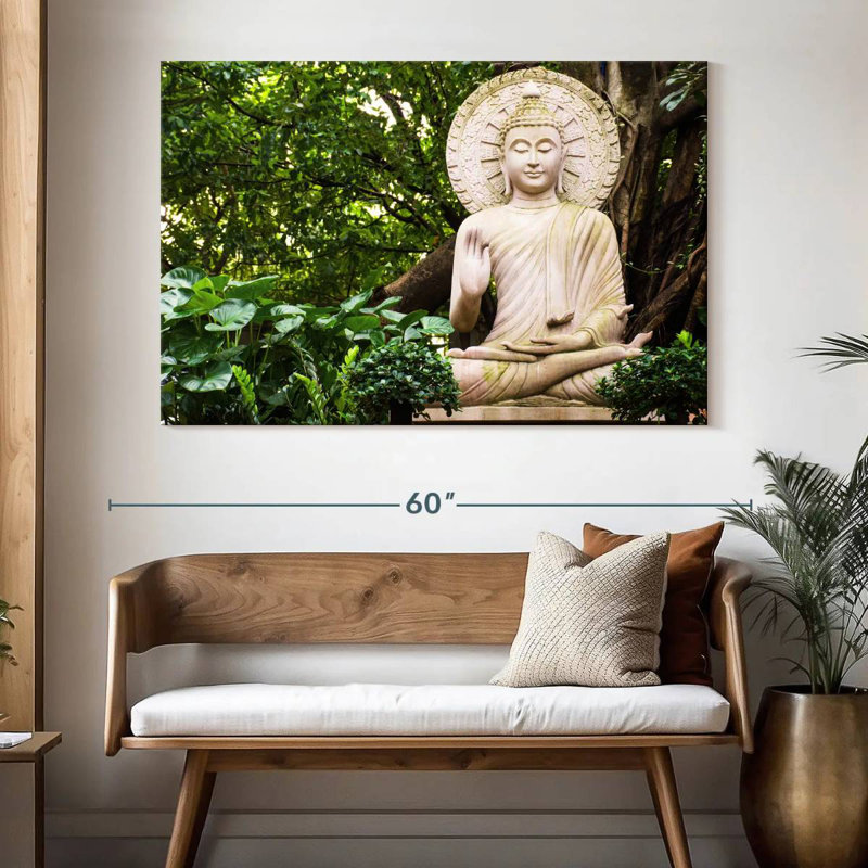 Statue de Bouddha Adella dans les bois, H 34 po x l 51 po