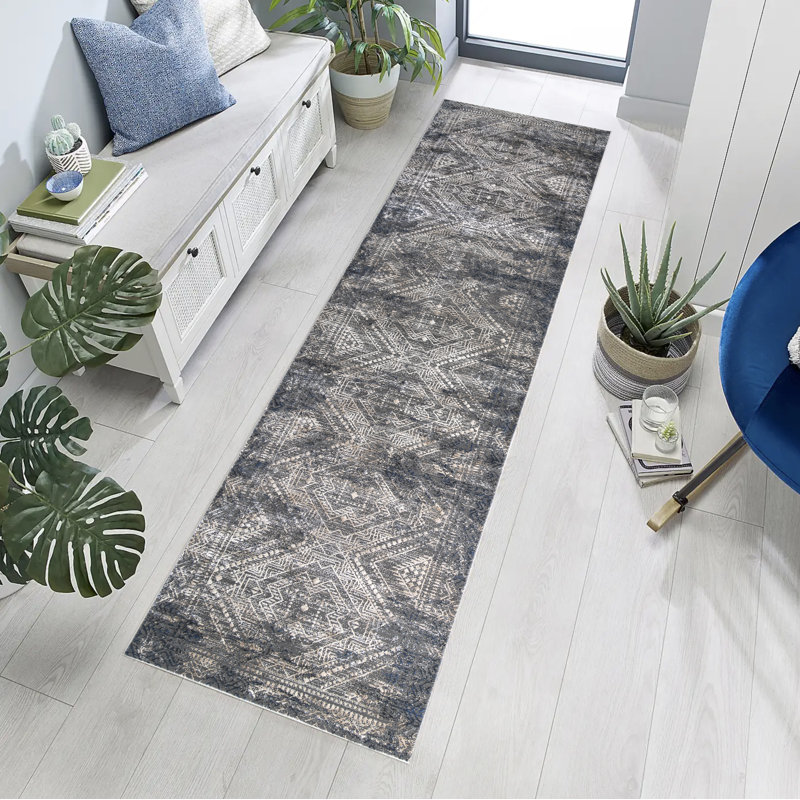 Abstract Indoor Rug, Runner 2'7" x 12'
