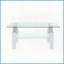 Table basse moderne en verre trempé blanc pour le salon - facile à nettoyer, double tablette, capacité de 220 lb-1427632812-1427632810