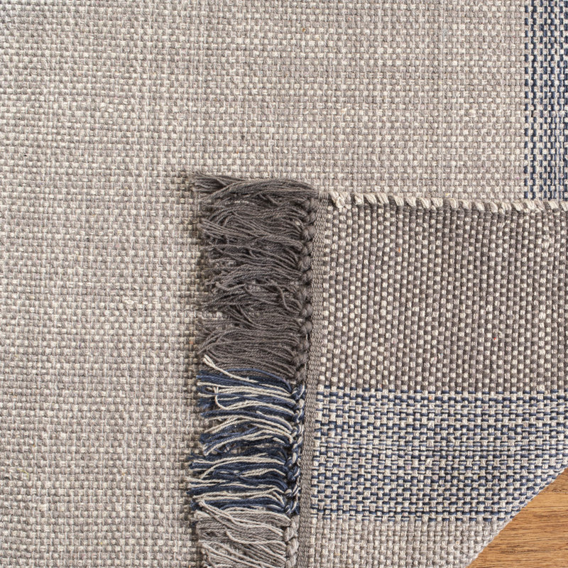 Zoltán Hand Woven Cotton Striped Rug, Round 7'