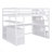 Full Size Loft Bed With Desk And Shelves, Two Built-In Drawers, Storage Staircase