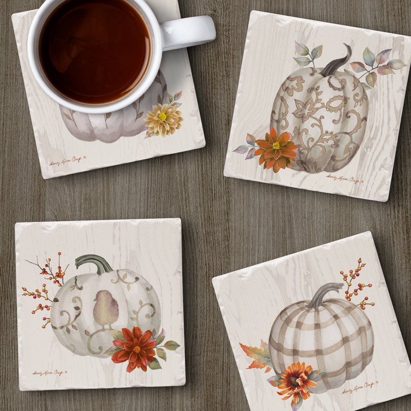 Stoneware Square 4 Piece Coaster Set