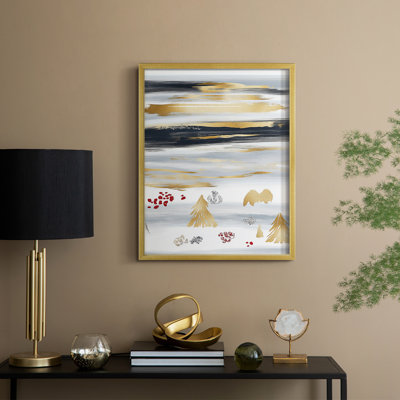 «Christmas Holiday Art CLVII», reproduction d'art encadrée - bois massif