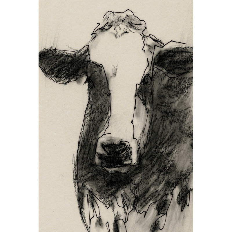 Portrait de vache croquis II, H 36 po x l 24 po
