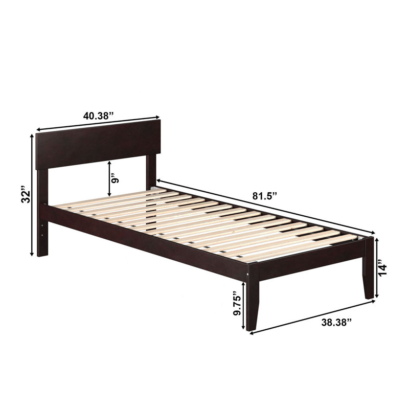 Farrah Solid Hardwood Platform Bed , Twin XL, Espresso