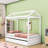 Twin Wooden House-Shaped Bed With Twin Trundle