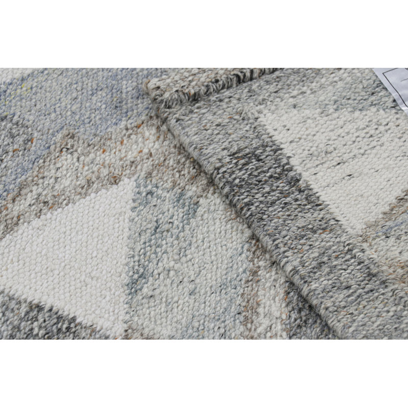 Scandinavian Wool Geometric Area Rug, Runner 2'6" x 8'