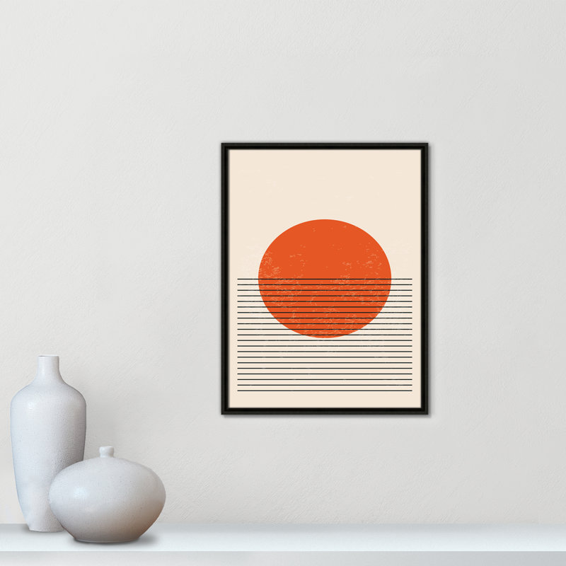 «Bright Minimal Series # 2» par Stanley, Toile avec cadre, L 19,5 po x H 25,5 po, Flottant espresso