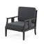 Chaise longue d'extérieur en bois de teck l 27,1 po avec coussin-651570814-651251285
