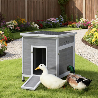 Wooden Duck House With Openable Roof Removable Floor And Double Doors For Easy Access And Cleaning