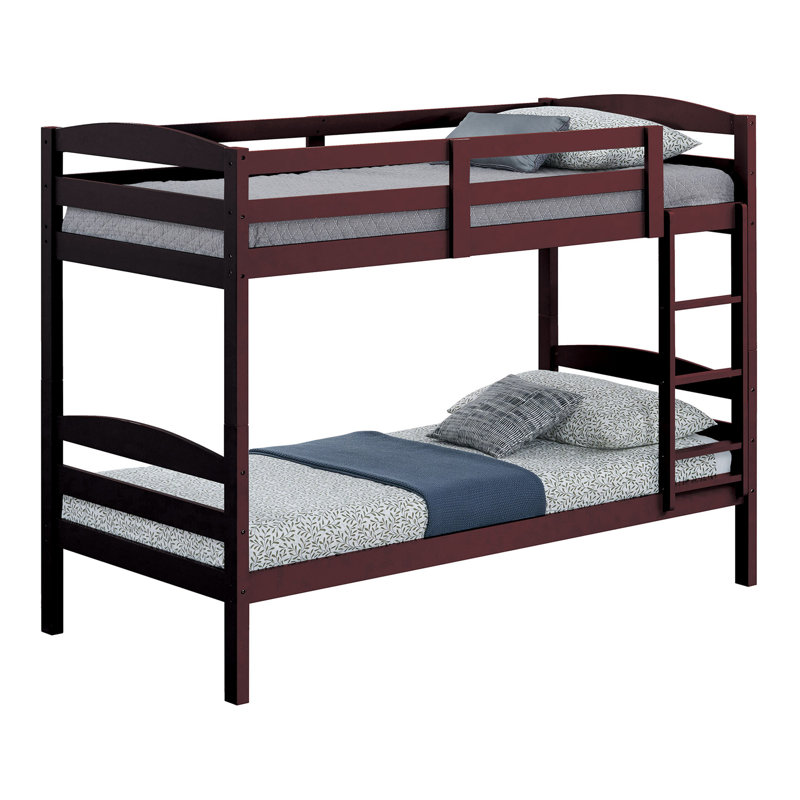 Jillynn Kids Twin Over Twin Bunk Bed, Brown