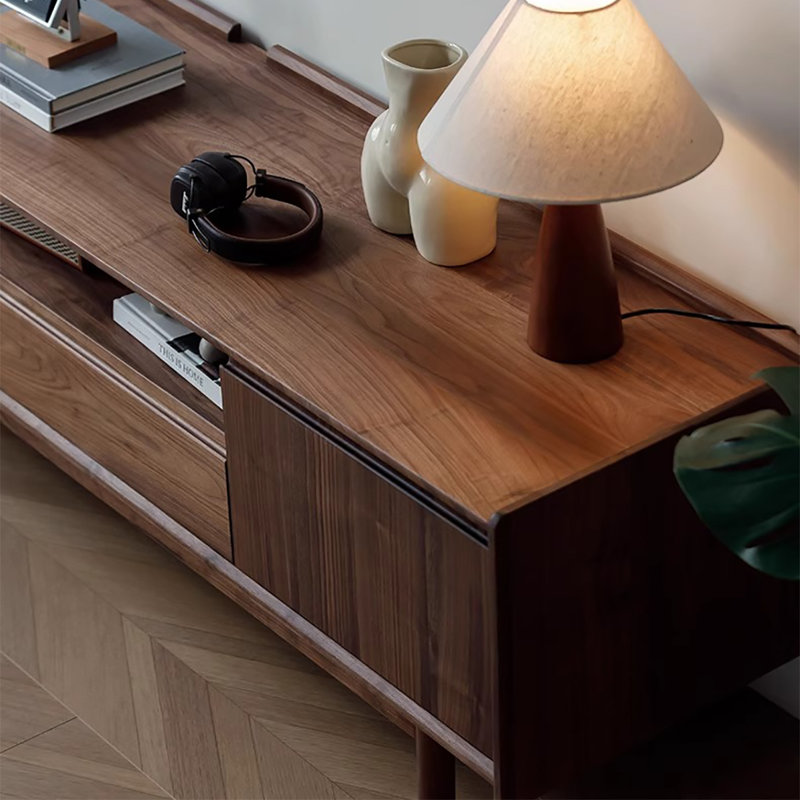 Meuble télé en bois de frêne, 70.9"